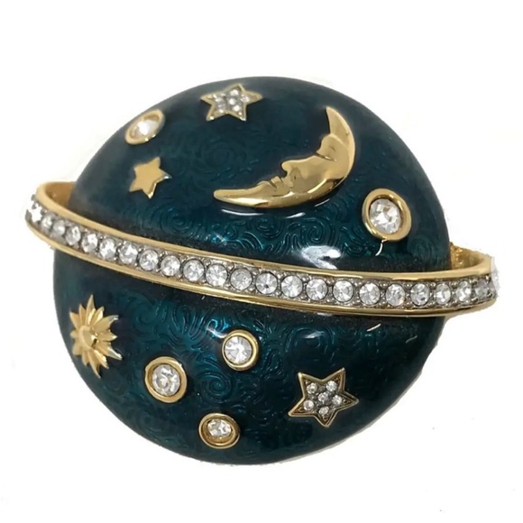 Vintage Swarovski Moon & Stars Brooch - Picture 1 of 11